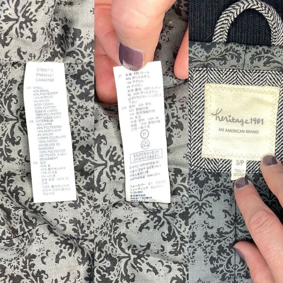 Heritage 1981 Bomber Jacket | Y2K Herringbone Wool Blend, Toggle Closures - Picture 8 of 8